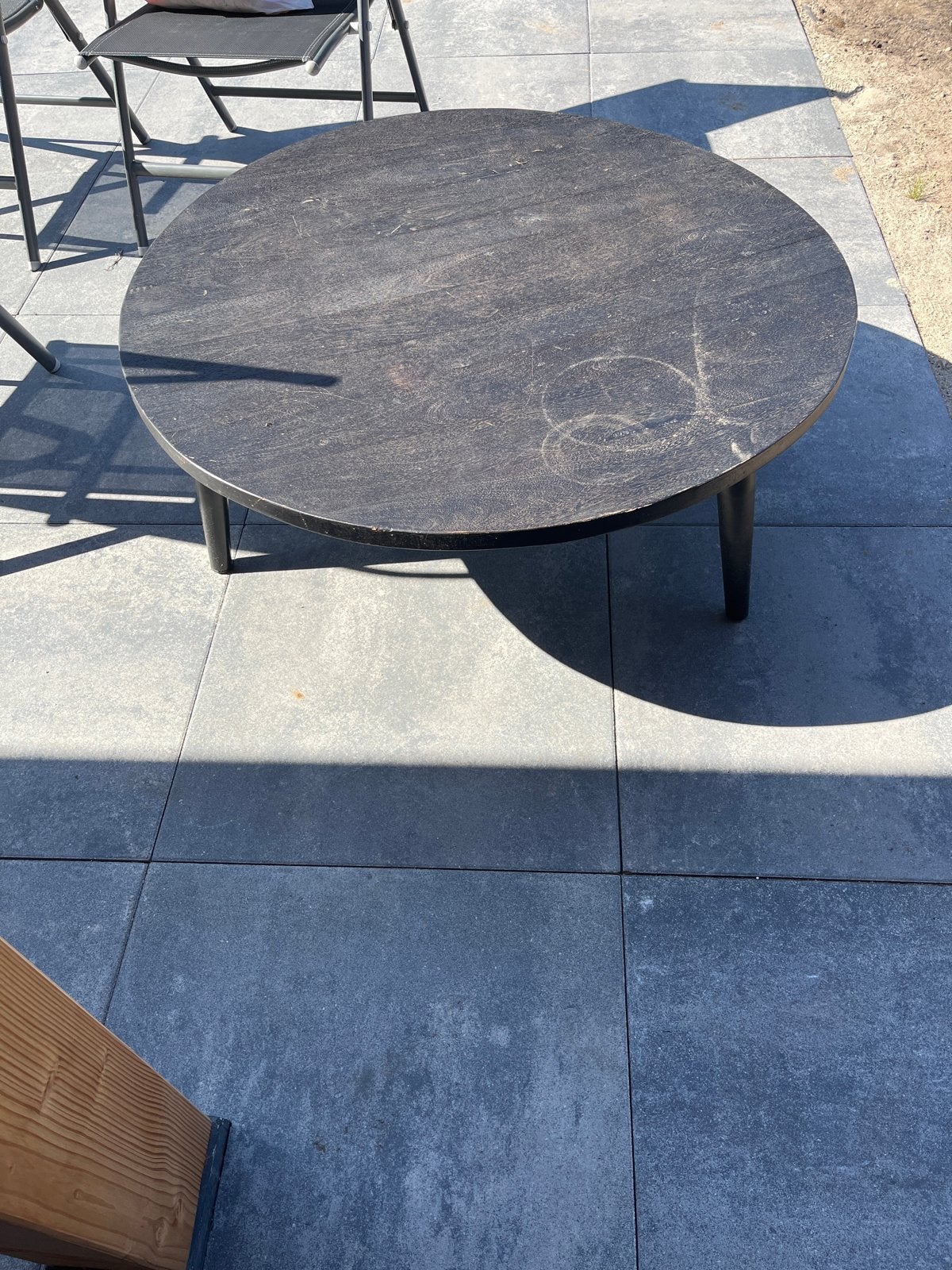 GRATIS Ronde salon tafel - 100 cm doorsnee, 39 cm hoog, Ophalen, Gebruikt, 100 tot 150 cm, Rond