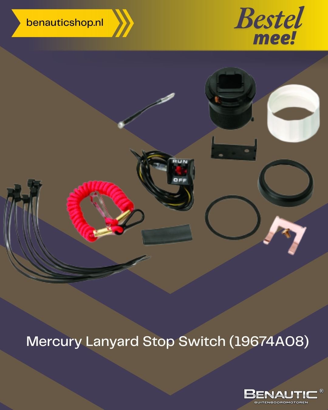 Accessoire ORIGINELE Mercury dodemansschakelaar met inbouwpa, -, -, Nieuw, Ophalen of Verzenden