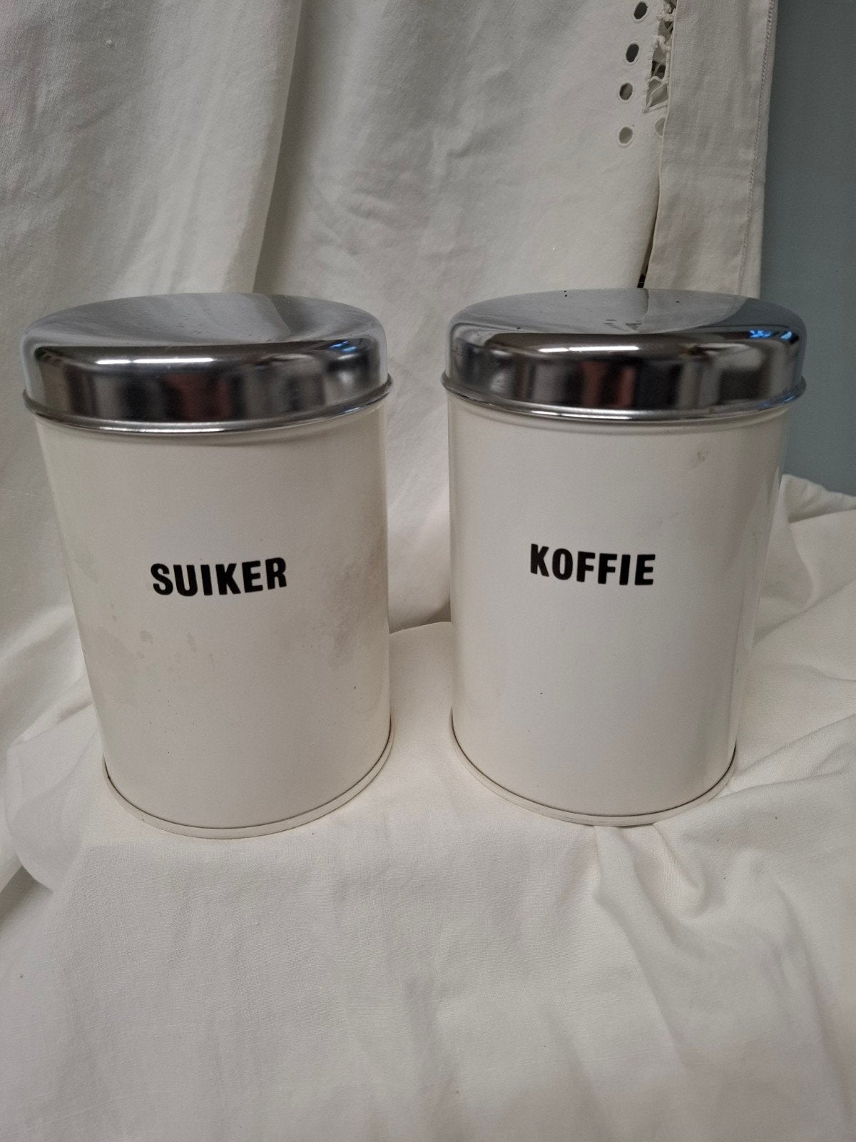 2 Brabantia voorraadbussen: Koffie en Suiker - Brocante, Ophalen of Verzenden