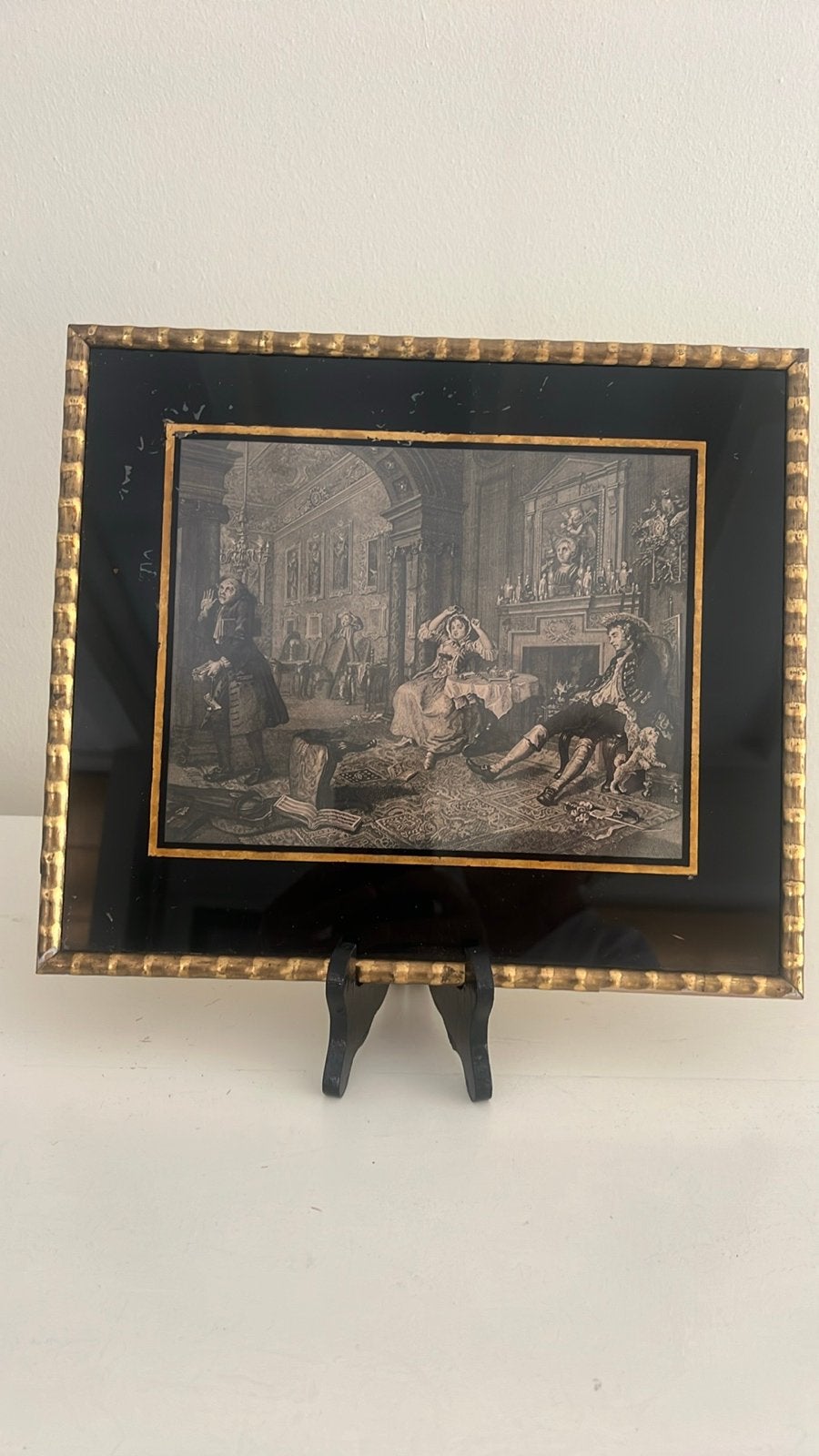D'après William Hogarth, Marriage A-la-Mode, De Ochtendscène, Dagelijks leven, Met tekst, Ophalen of Verzenden, Gravure