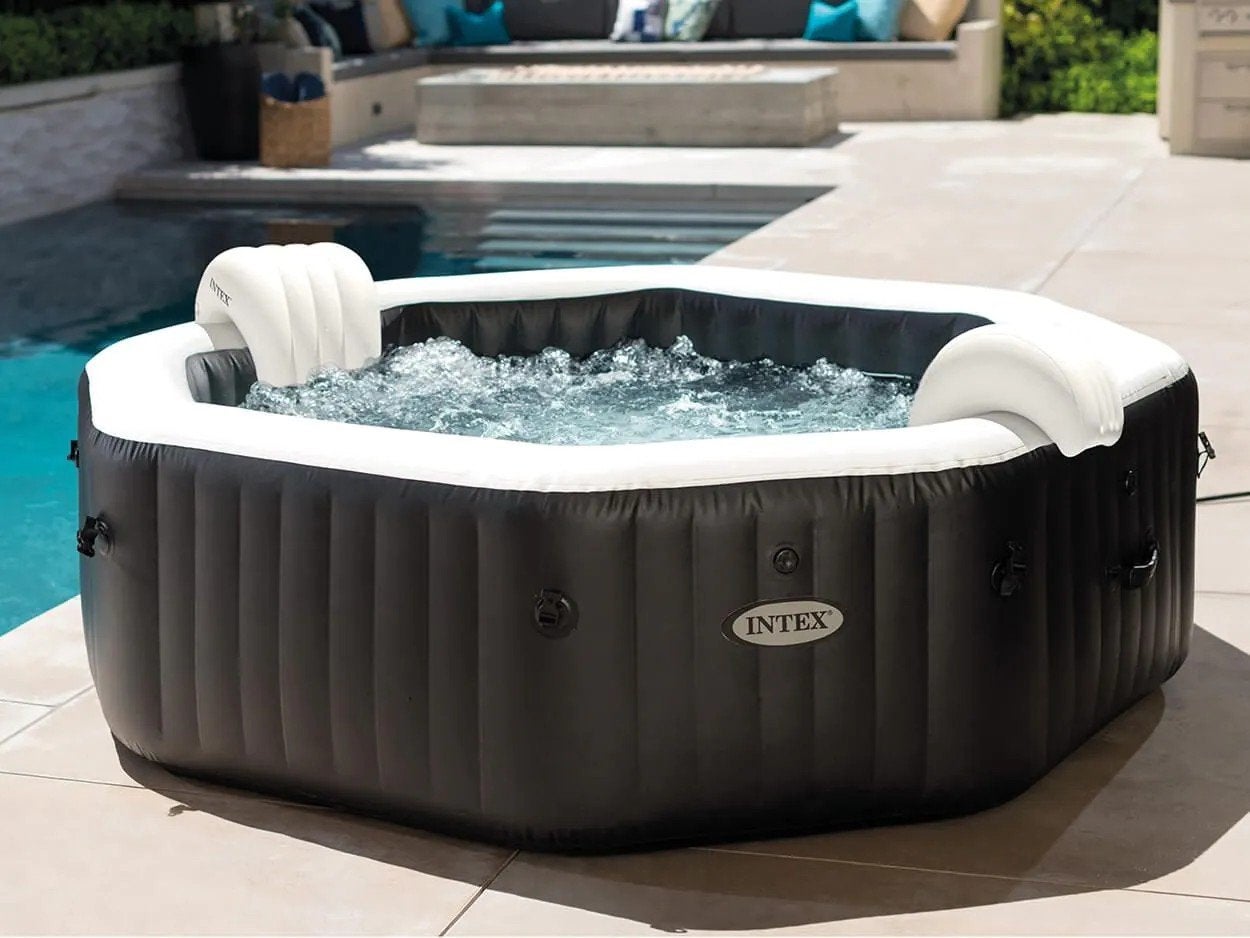 Jacuzzi Intex PureSpa Jet Bubble Deluxe Opblaasbare Jacuzzi, Tuin en Terras, Ophalen, Zo goed als nieuw, Filter, Opblaasbaar