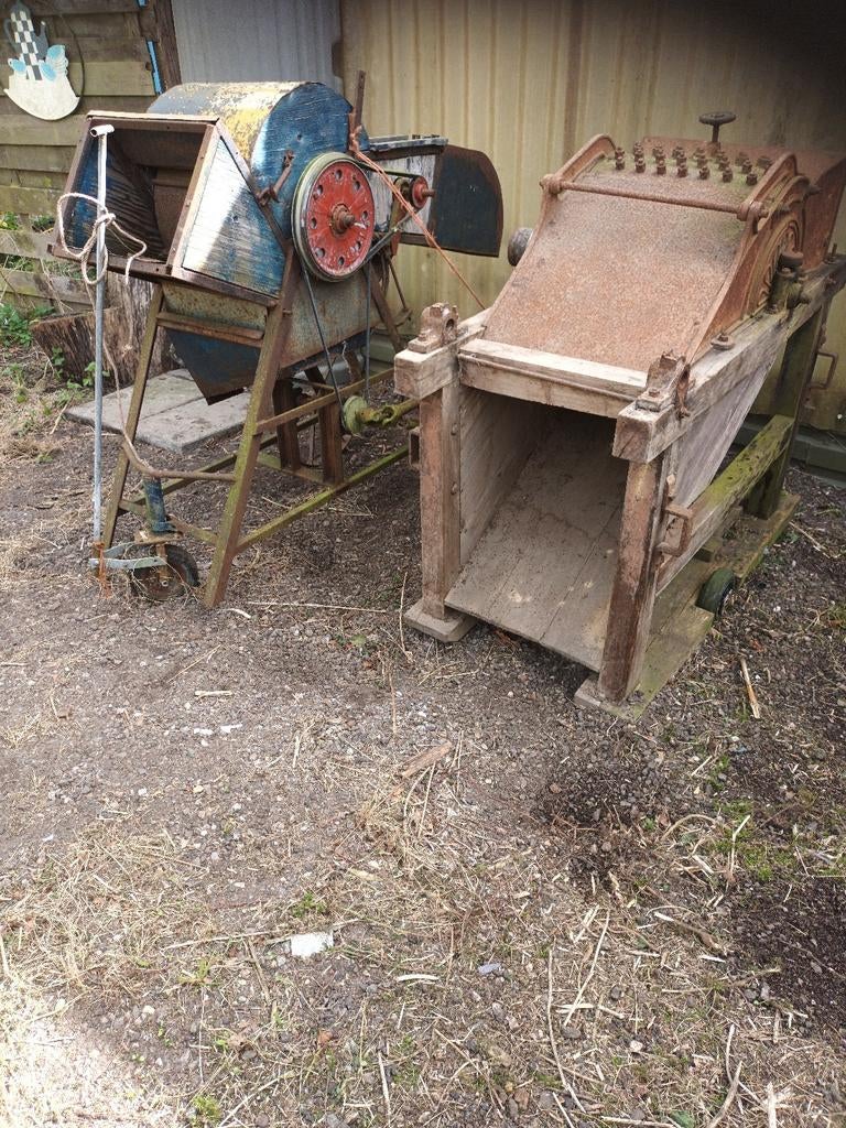 Antieke Peulvruchten Pelmachine., Ophalen of Verzenden