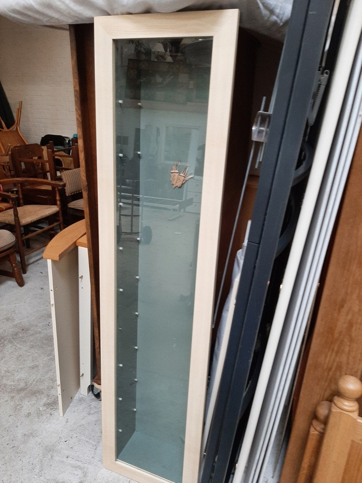 Hangende vitrinekast met 9 glasplaten en verlichting, Ophalen, Minder dan 50 cm, Glas, Minder dan 25 cm