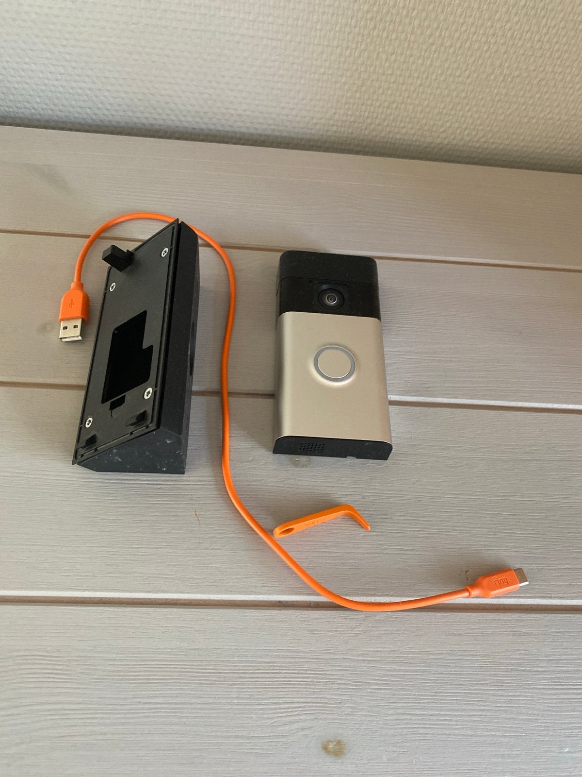 Ring Video Deurbel met montagebeugel en oplaadkabel, Ophalen of Verzenden, Gebruikt
