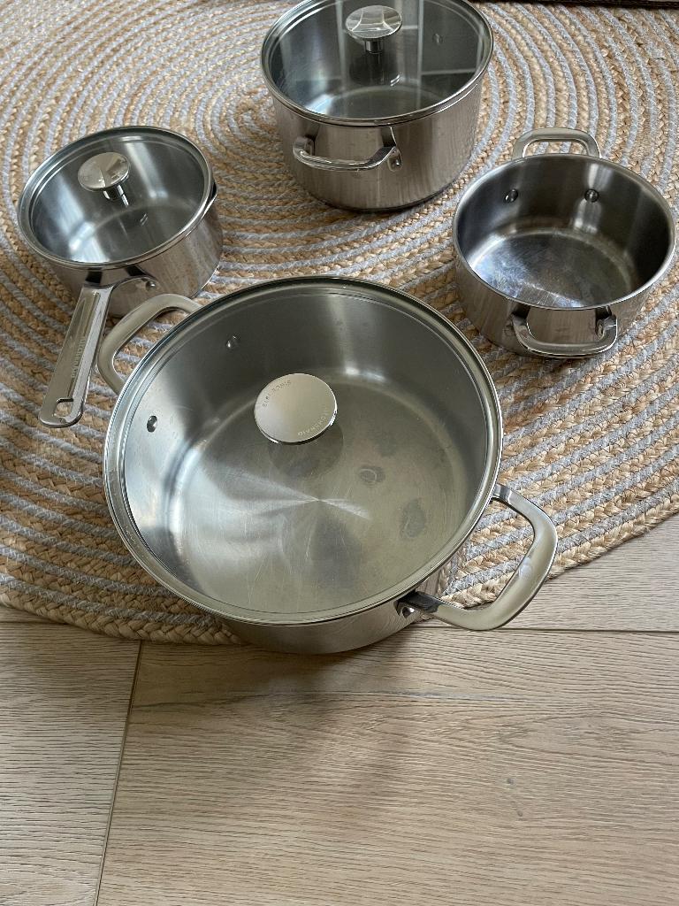 Kitchen aid pannen, Huis en Inrichting, Keuken | Potten en Pannen, Ophalen, Pannenset, Zo goed als nieuw, Rvs