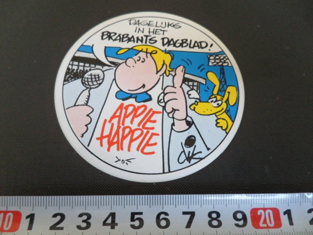 sticker strip Dik Bruynesteyn APPIE HAPPIE Brabants Dagblad*, Ophalen of Verzenden, Zo goed als nieuw