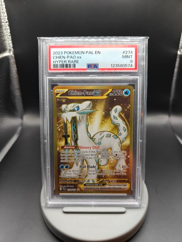 Chien-Pao EX 274/193 Paldea Evolved - Pokemon Kaart - PSA 9, Ophalen of Verzenden, Zo goed als nieuw, Losse kaart, Foil