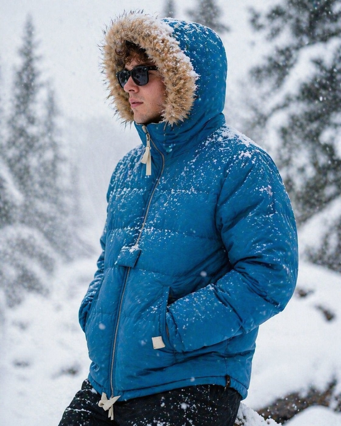 Penfield blauwe donzen parka winterjas., Ophalen of Verzenden, Zo goed als nieuw, Maat 48/50 (M), Blauw