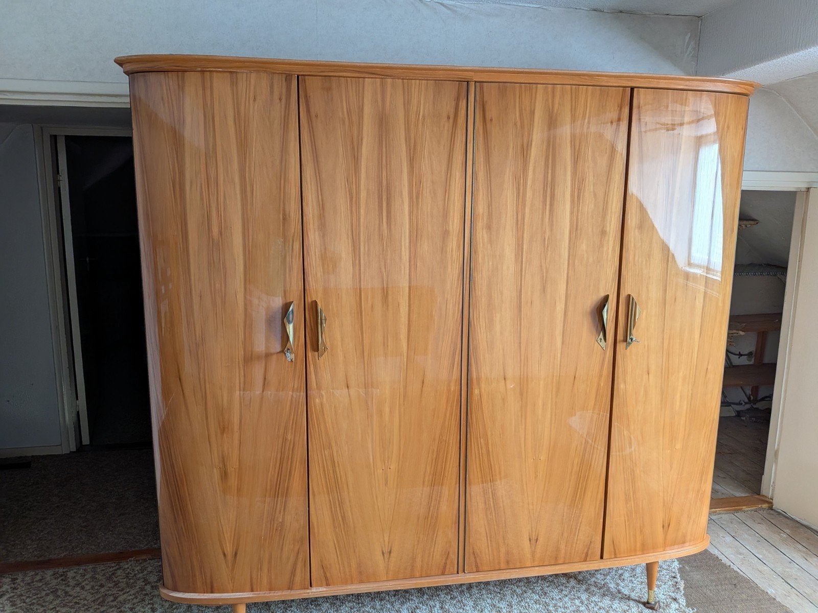 retro slaapkamer, kast, bed, nachtkastjes, dressoir, tafel, Ophalen, Gebruikt, 100 tot 150 cm, Met deur(en)