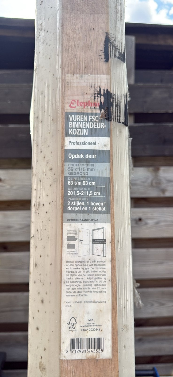 Nieuw Vuren FSC Binnendeurkozijn Opdek - Gegrond, Ophalen, 80 tot 100 cm, Binnendeur, Nieuw