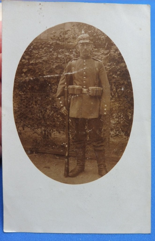 Originele Duitse WO1 Foto Pickelhaube Geweer 1914-1918 (P), Verzenden, Landmacht, Duitsland, Foto of Poster