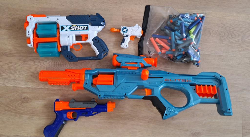 Grote Nerf en X-Shot Blaster Collectie met veel Darts, Ophalen of Verzenden, Gebruikt