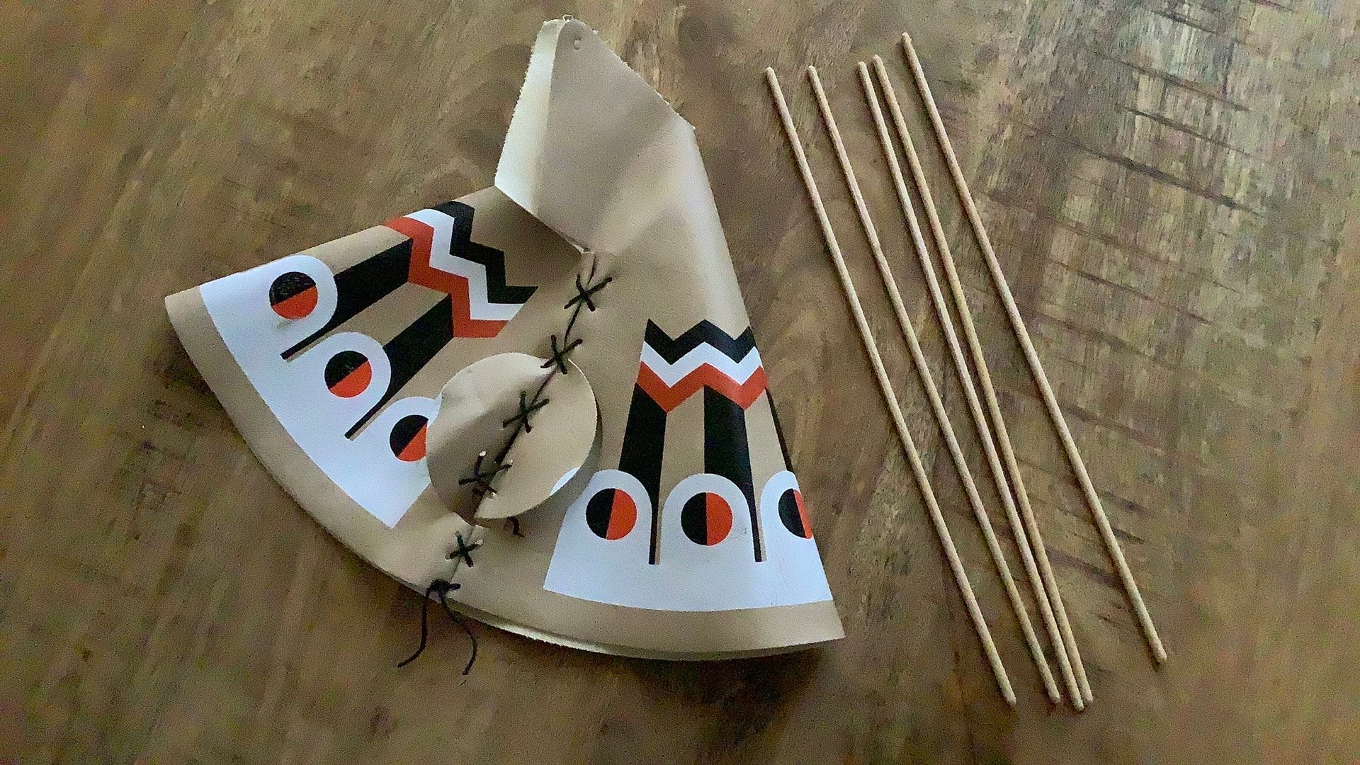 Playbig play-big tipi tent vintage indianen stokken 5611, Ophalen, Zo goed als nieuw