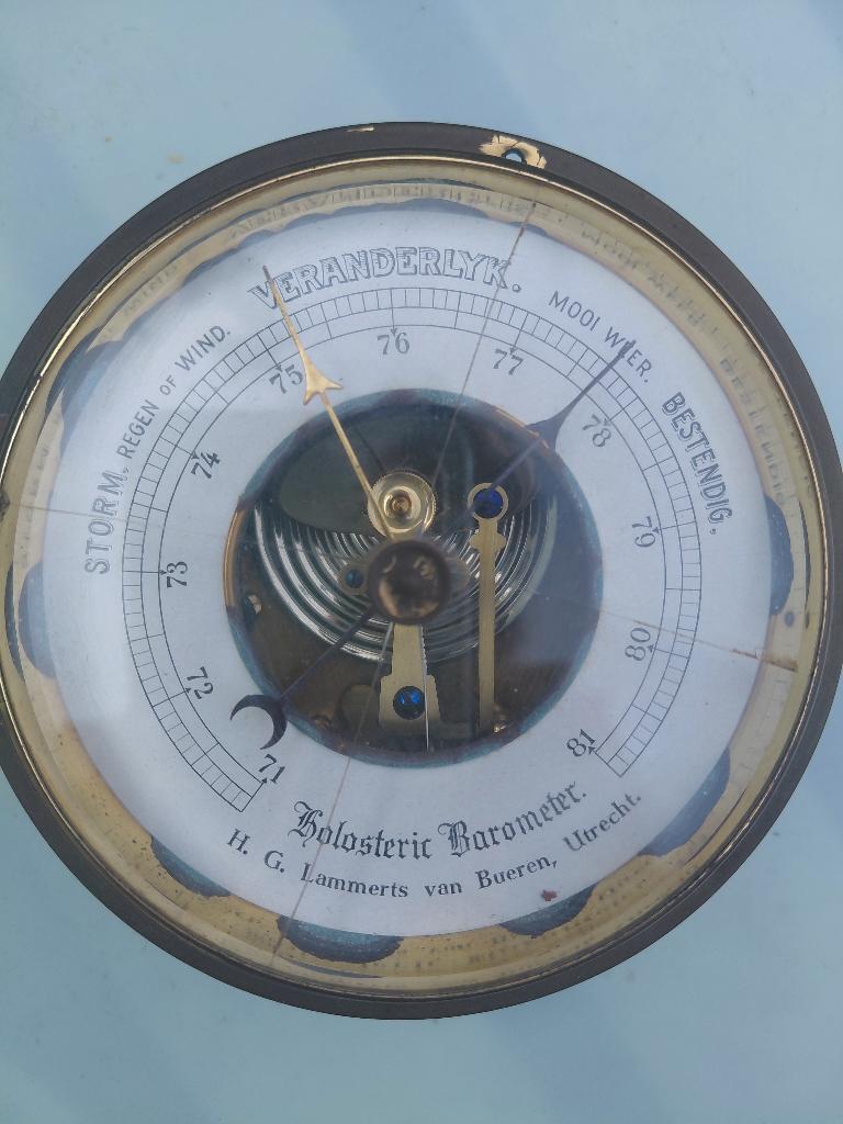 holosteric barometer Lammerts van Bueren Utrecht antiek, Ophalen of Verzenden, Gebruikt, Barometer