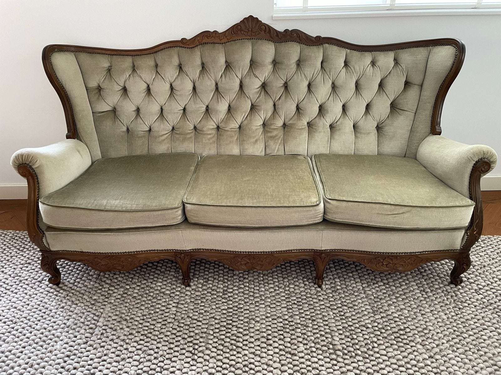Antieke bank en twee fauteuils, Louis XV stijl, Antiek en Kunst, Antiek | Meubels | Stoelen en Banken, Ophalen