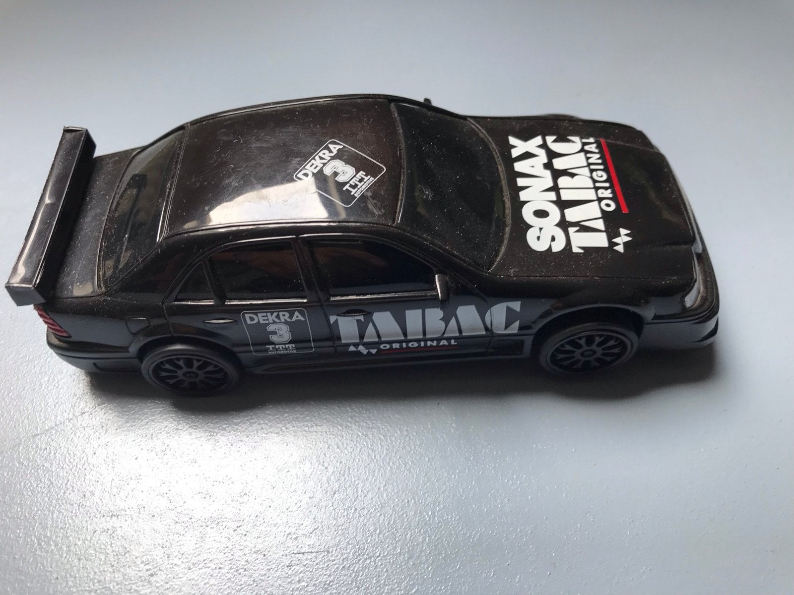 Zwarte mercedes raceauto van scalextric, Ophalen of Verzenden, Gebruikt