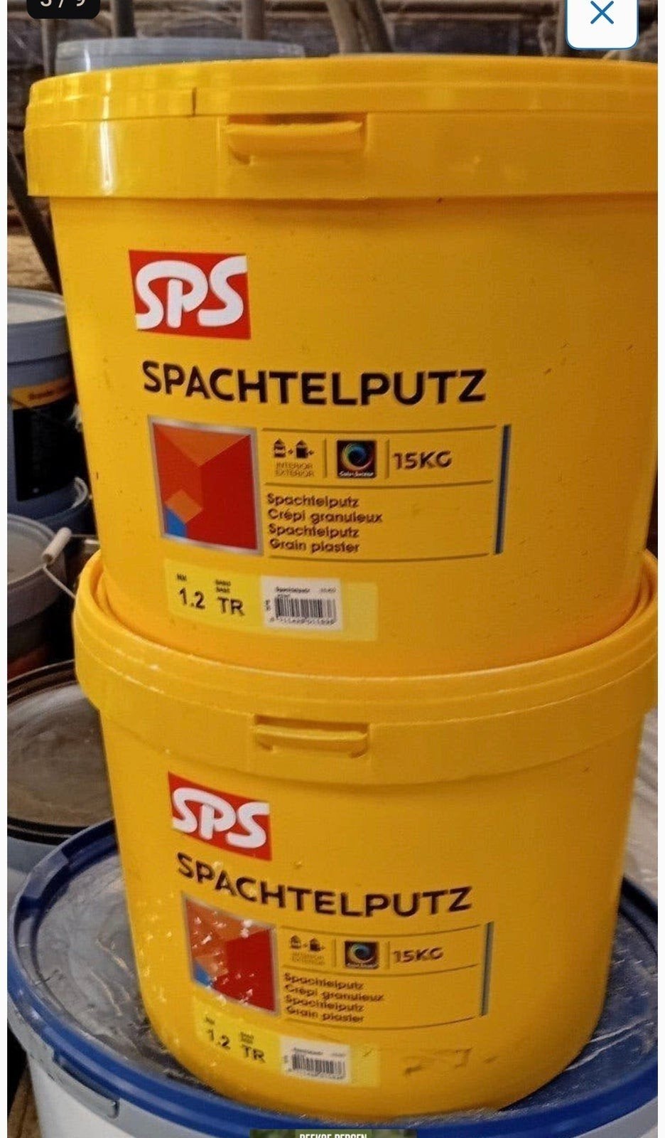 SPS Spachtelputz - 15KG Emmer, Overige kleuren, Nieuw, Ophalen of Verzenden, Verf