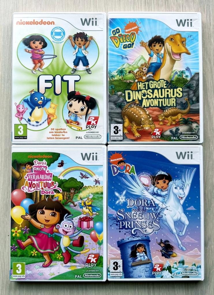 4x Nintendo Wii Spel Nickolodeon: Dora | Go Diego Go | Fit, 1 speler, Ophalen of Verzenden, Avontuur en Actie, Vanaf 3 jaar