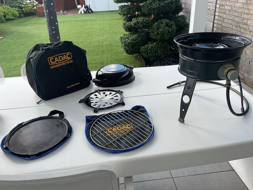 Cadac Adventure To Go Safari Chef in tas met toebehoren, Tuin en Terras, Ophalen, Zo goed als nieuw