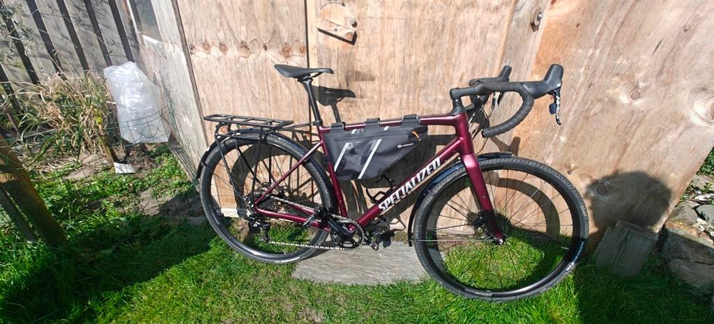Specialized Diverge E5 Comp 58 Gravelbike + bagagedrager, Fietsen en Brommers, 28 inch, 10 tot 15 versnellingen, Aluminium, Zo goed als nieuw