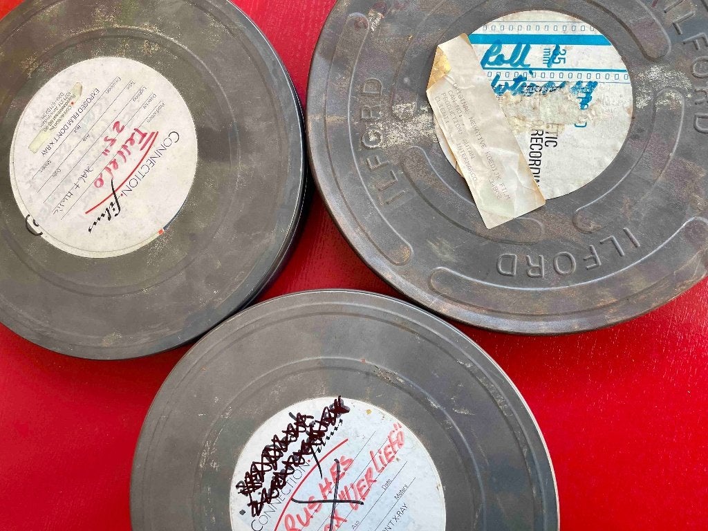 3 authentieke filmblikken, Ophalen of Verzenden, Gebruikt, Overige, Overige merken