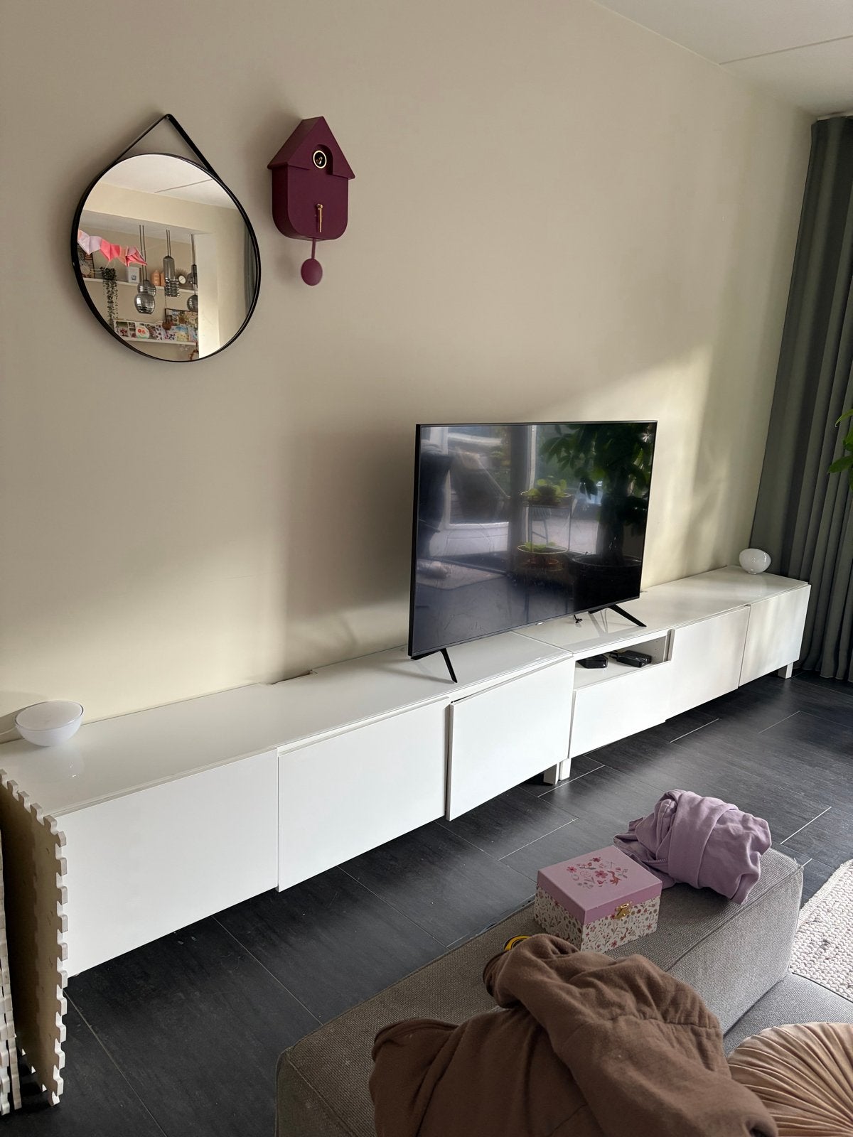 Ikea Besta TV-meubel 3.60m lang, 2 delen, Ophalen, Gebruikt, 200 cm of meer, Minder dan 100 cm