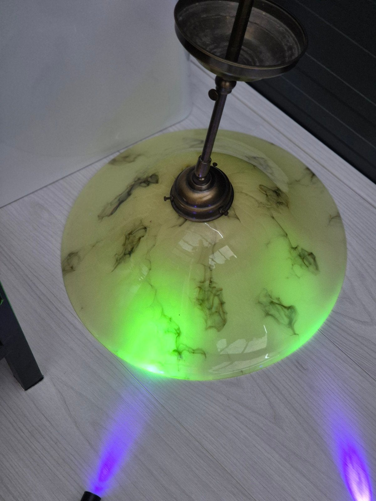 Vintage Uranium Glas Lampenkap - Gloeit onder UV-licht, Ophalen