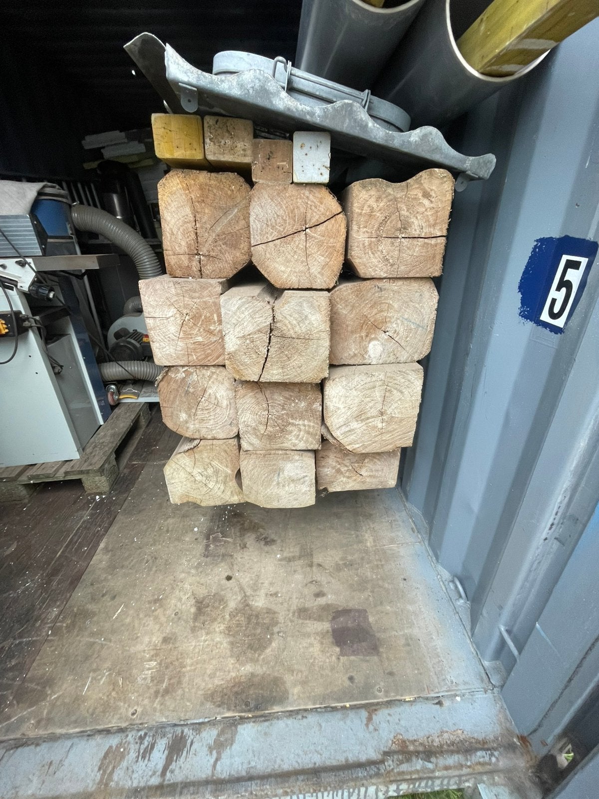 Teak hout, Ophalen, Zo goed als nieuw, 250 cm of meer, Balken