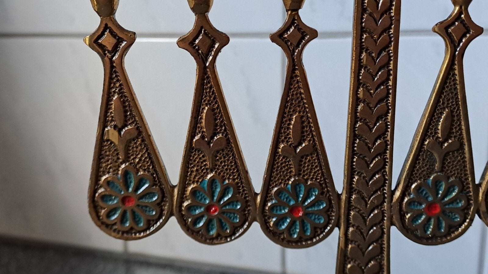 Vintage Israëlische Menora - gemarkeerd, Ophalen of Verzenden, Koper of Brons