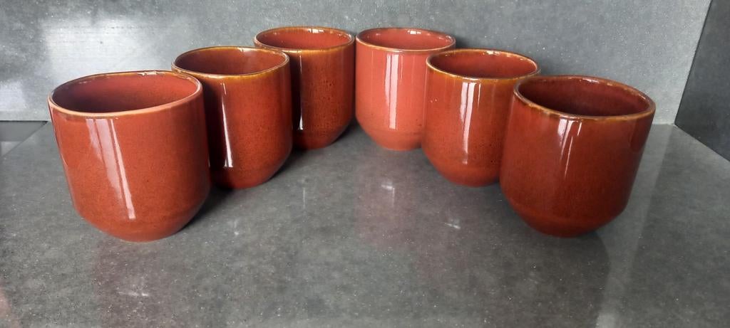 6 bekers Mica Decoration Terra, Ophalen, Nieuw, Overige stijlen, Kop(pen) en/of Schotel(s)