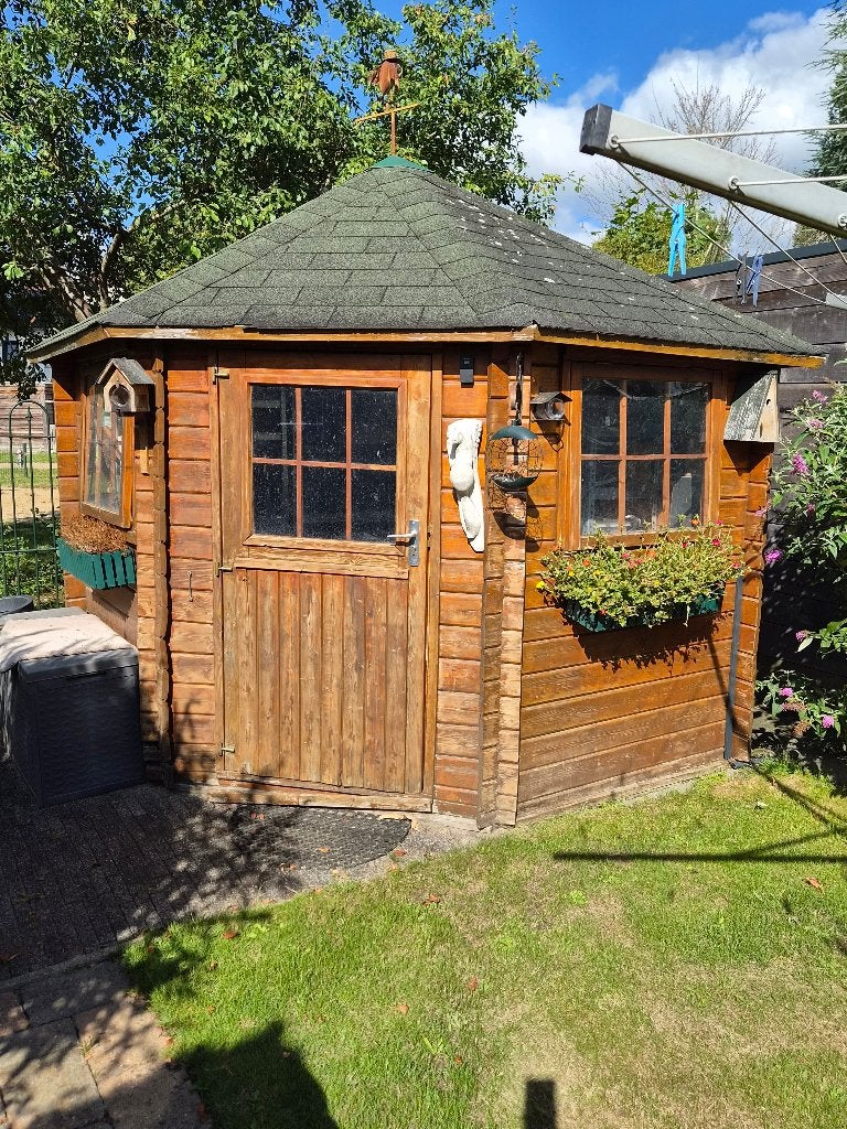 Tuinhuisje ter overname, Ophalen, 250 tot 500 cm, Blokhut, 2 ramen