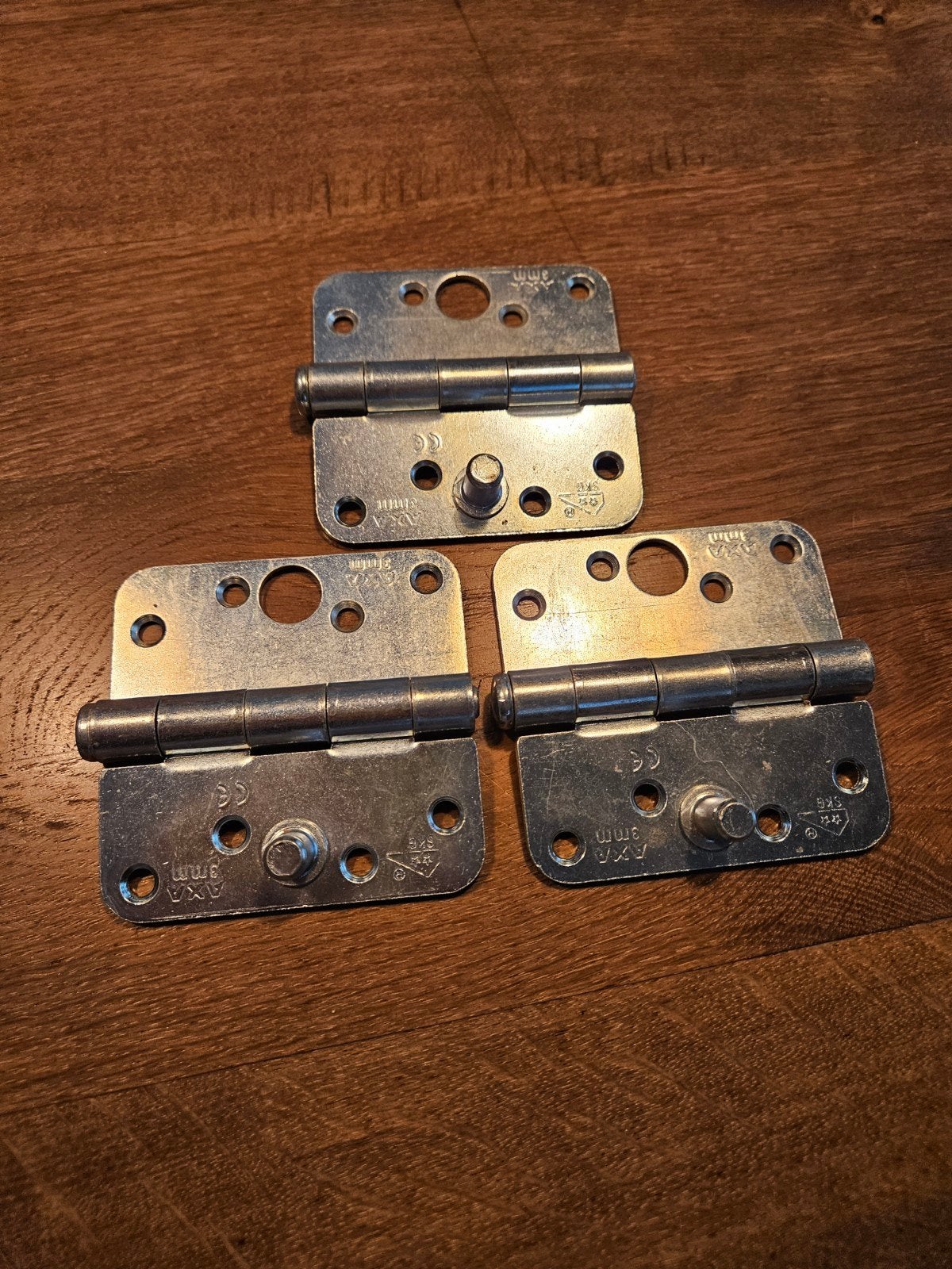 Set van 3 AXA 3mm scharnieren, SKG gekeurd, Doe-het-zelf en Verbouw, Hang- en Sluitwerk, Ophalen of Verzenden, Gebruikt, IJzer