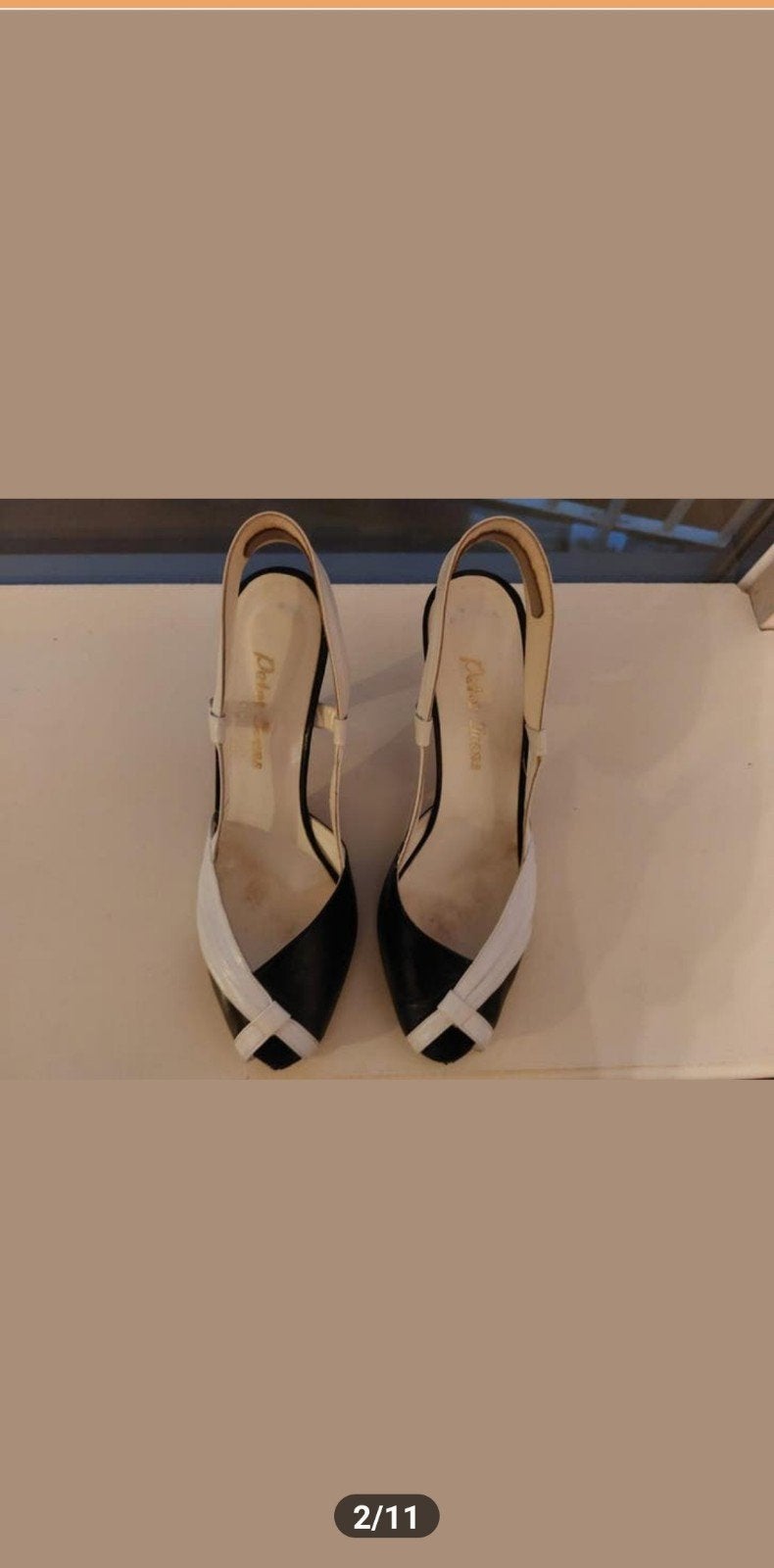 Mooie blauw/witte slingbacks met hoge hak mt 40,5, Ophalen of Verzenden, Zo goed als nieuw, Blauw