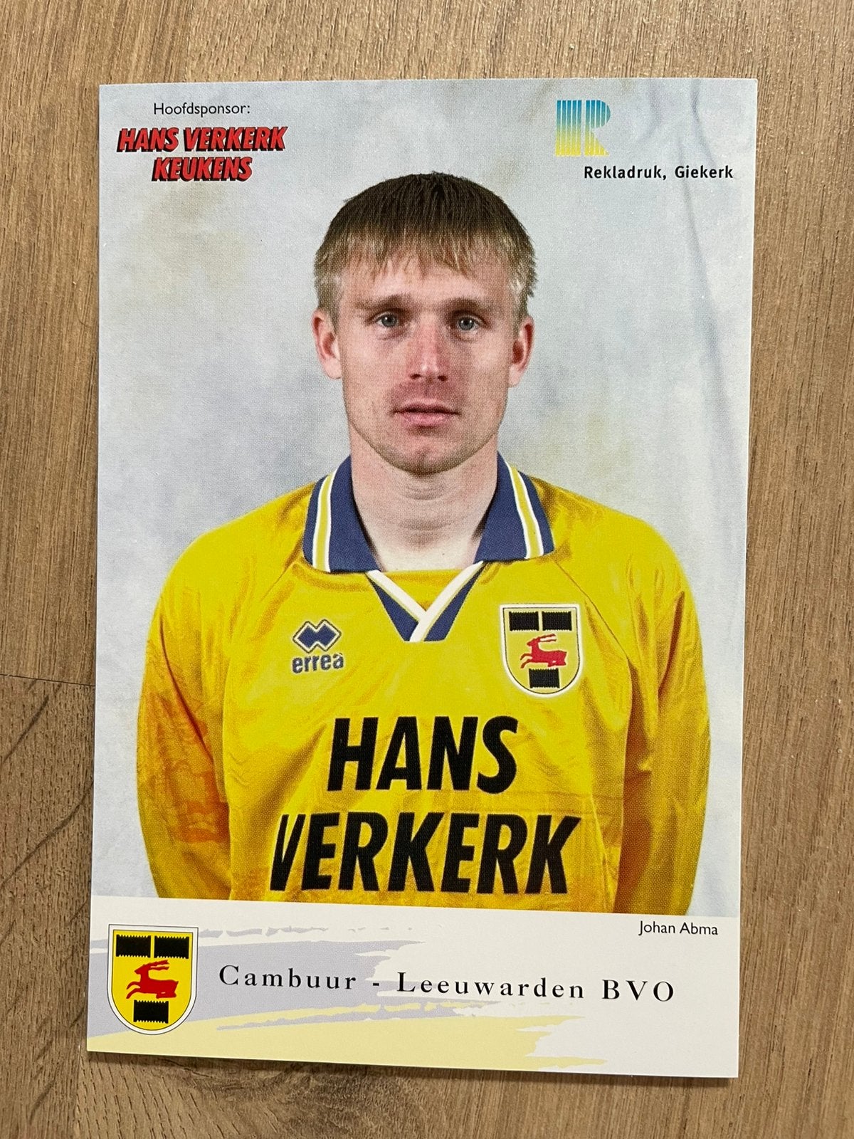 Fotokaart Johan Abma (Cambuur L)., Ophalen of Verzenden, Nieuw, Overige binnenlandse clubs, Spelerskaart