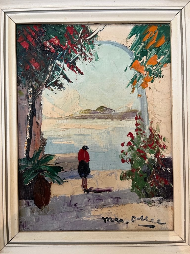 gesigneerd charmant oud schilderijtje, Portret of Personen, Impressionistisch, Gesigneerd, Olieverf