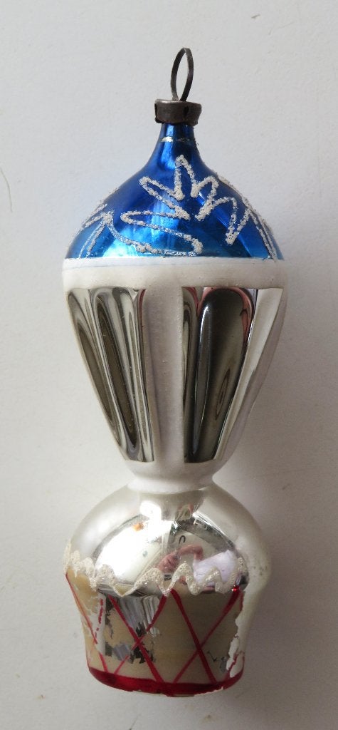 Oude Kerstbal: Luchtballon (zilver, blauw, rood, wit ), Ophalen of Verzenden