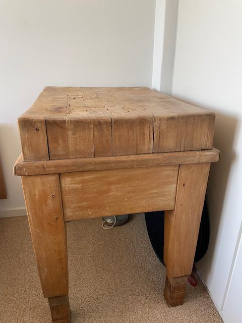 vintage slagers hakblok uit slagerij 86x63x82, Ophalen of Verzenden