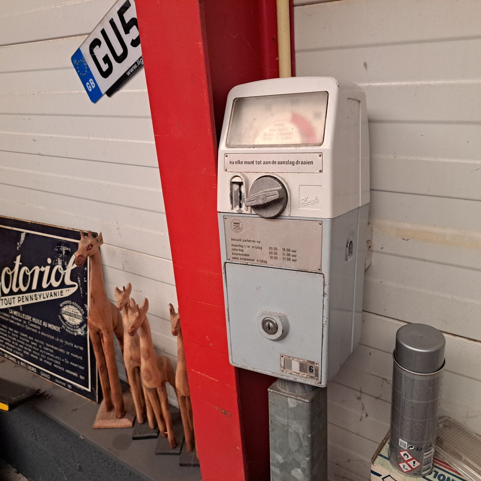 Parkeerautomaat '70er jaren, Ophalen, Gebruikt