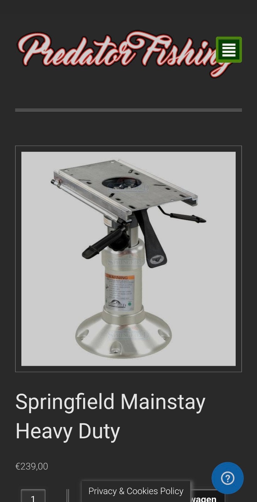 Springfield Mainstay Heavy Duty stoelpoet, Ophalen, Overige typen