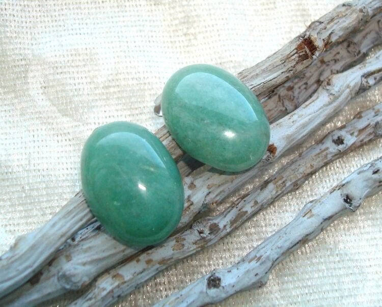 RVS klemoorbellen met groene aventurijn, Info.adorabeads@gmail.com, Overige materialen, Want 18 Hoogvliet, Adorabeads