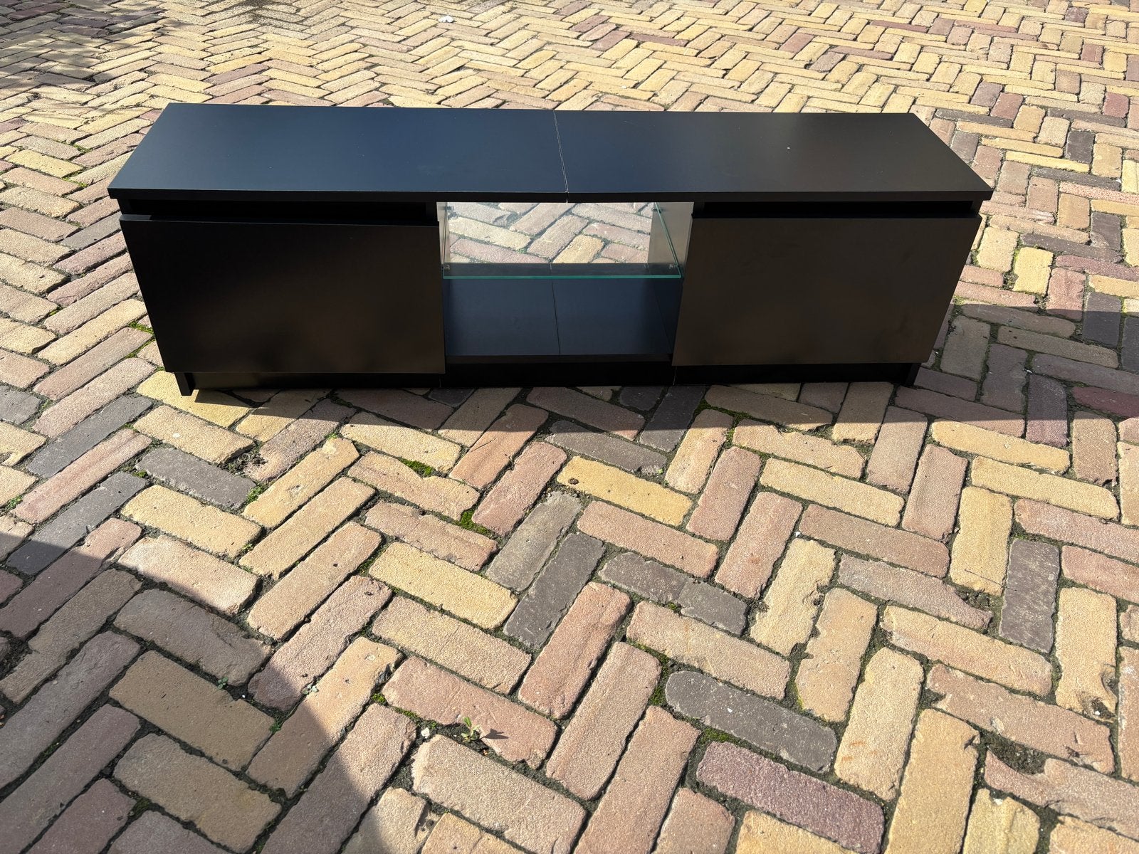 Zwart TV-kastje 120x30x35,5 cm - Ideaal voor tienerkamer, Gebruikt, 100 tot 150 cm, Ophalen of Verzenden, Minder dan 100 cm