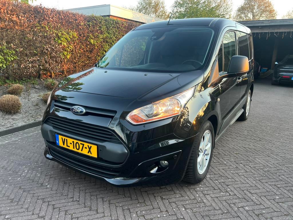 Ford Transit Connect 1.6Tdci Airco/Cruise/Navi/Camera/Trekha, Auto's, Bestelauto's, Euro 5, Stof, Zwart, 4 cilinders