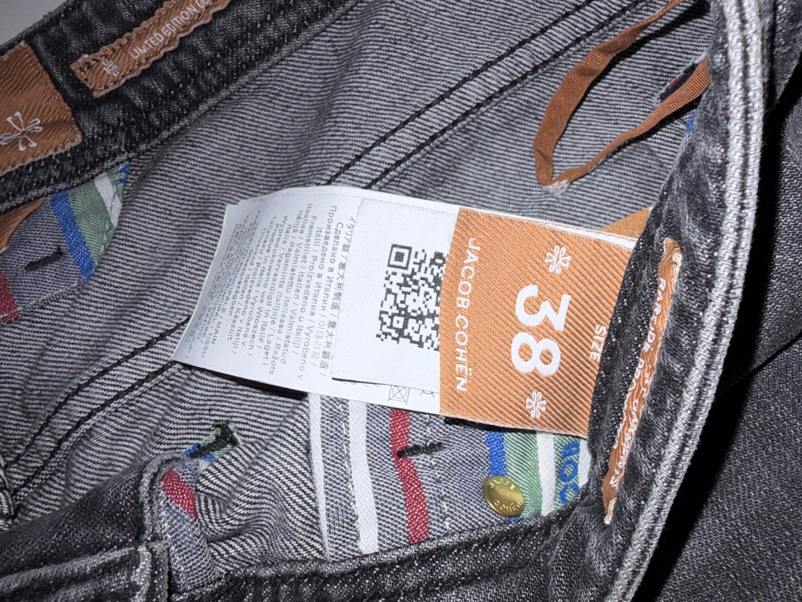 Jacob Cohen Limited Edition Jeans Maat 38 - Ongedragen, Ophalen of Verzenden, Nieuw, Grijs, W36 - W38 (confectie 52/54)