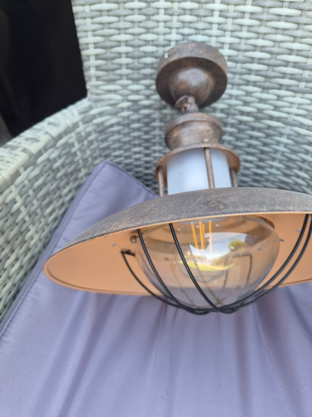 Nieuwe industriële hanglamp - bronskleurig, Ophalen, Nieuw, E27 (groot), Glas