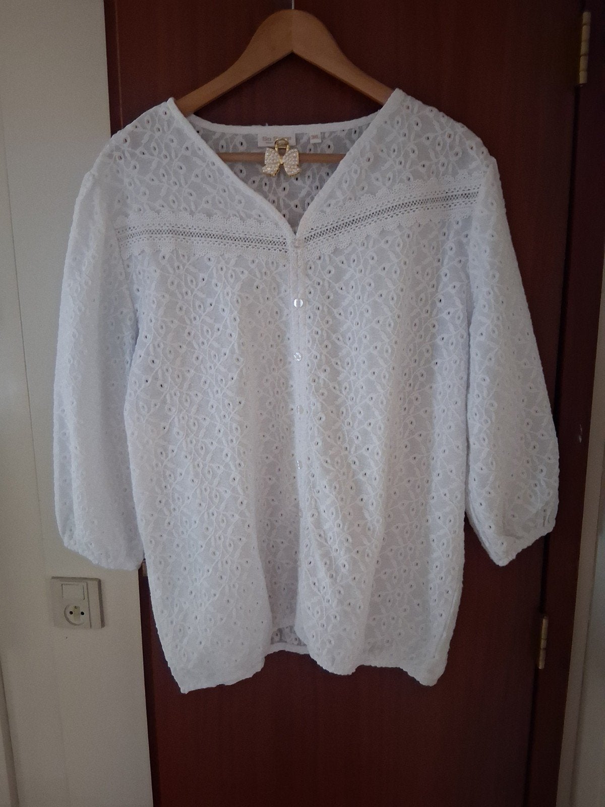 Witte kanten blouse So Soire, maat 3XL, Kleding | Dames, Blouses en Tunieken, So Soire, Wit, Maat 46/48 (XL) of groter, Ophalen of Verzenden