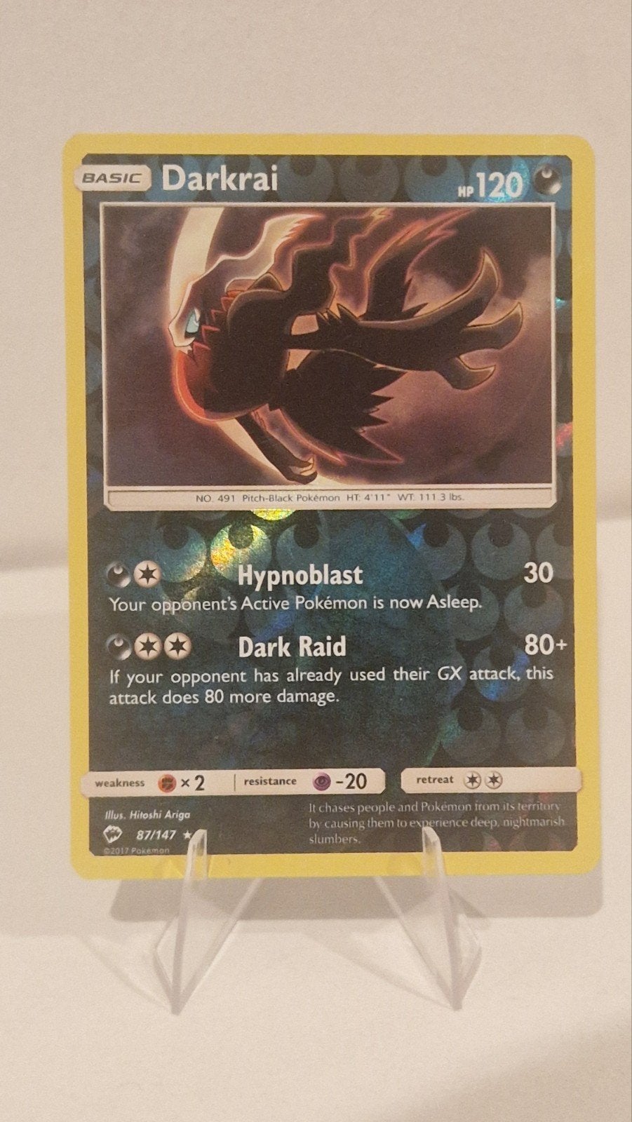 Darkrai Pokemon kaart, Ophalen of Verzenden, Gebruikt, Losse kaart, Foil