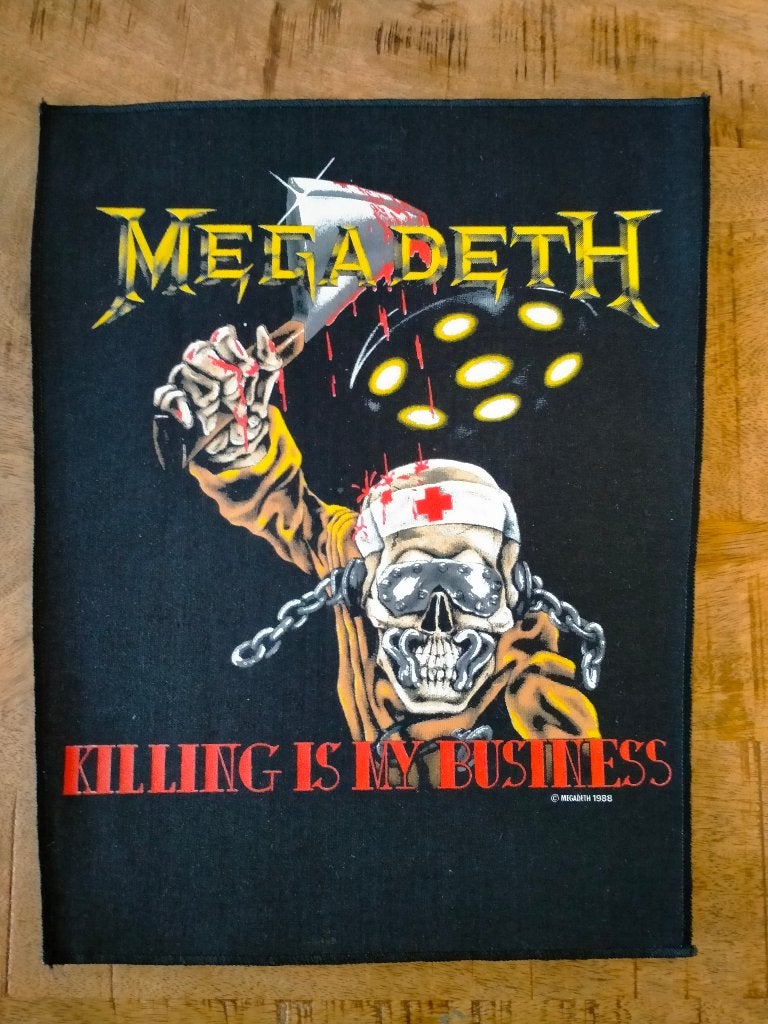 Megadeth Killing is my business 1988 vintage backpatch RARE, Ophalen of Verzenden, Zo goed als nieuw