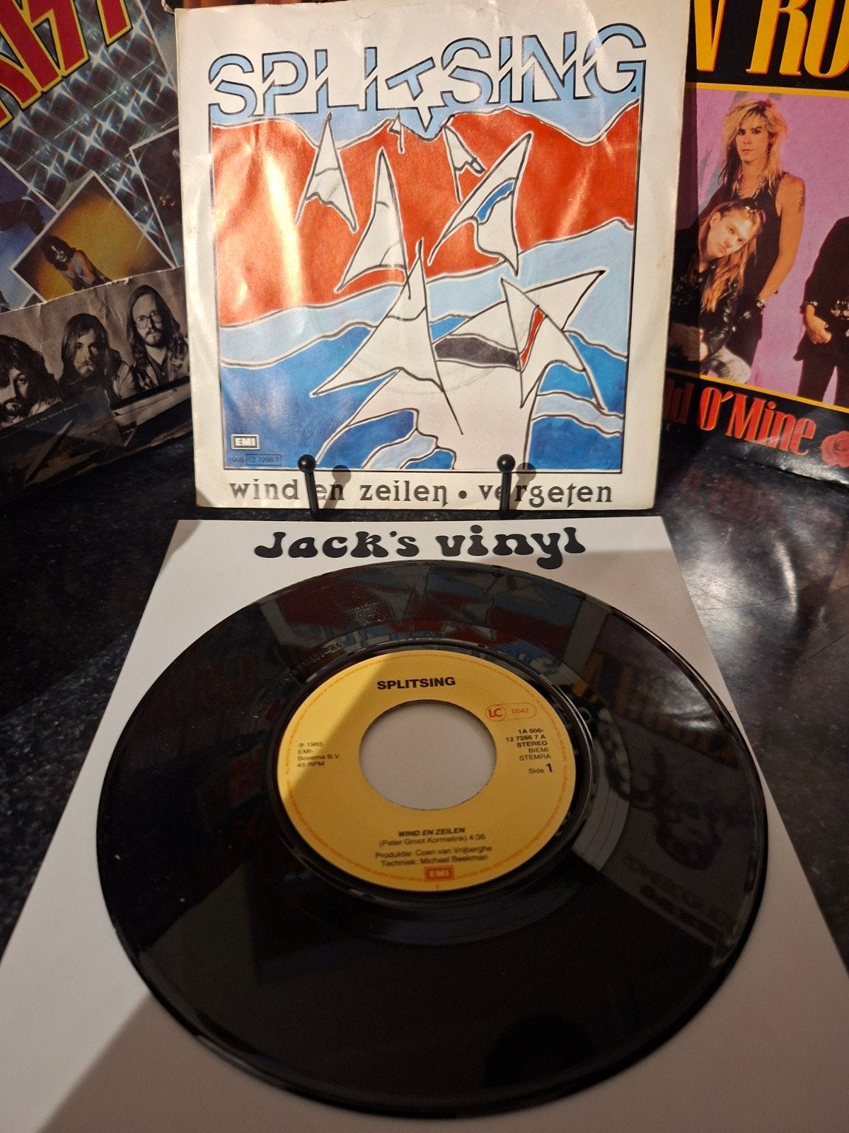 Splitsing - Wind en Zeilen / Vergeten 7 inch vinyl  1985, Gebruikt, 7 inch, Ophalen of Verzenden, Fotohoes