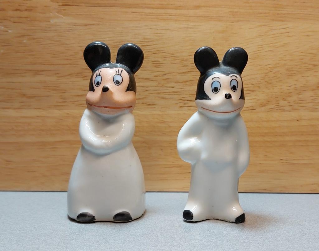 Mickey & Minnie Mouse Porcelein, Verzamelen, Disney, Zo goed als nieuw, Beeldje of Figuurtje, Mickey Mouse, Ophalen of Verzenden
