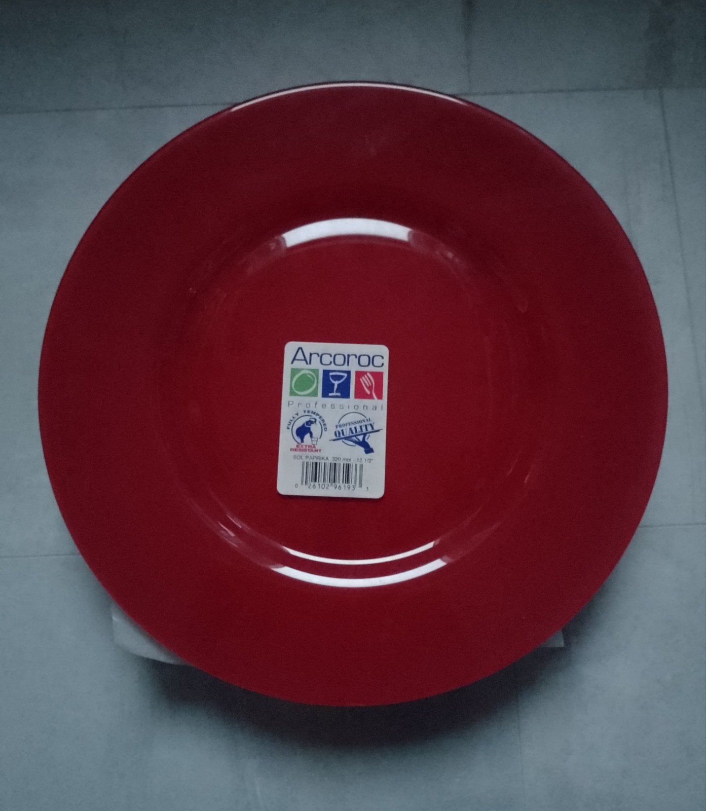 Arcoroc glazen onderborden 32 cm rood, nieuw, Nieuw, Ophalen of Verzenden, Glas, Bord(en)